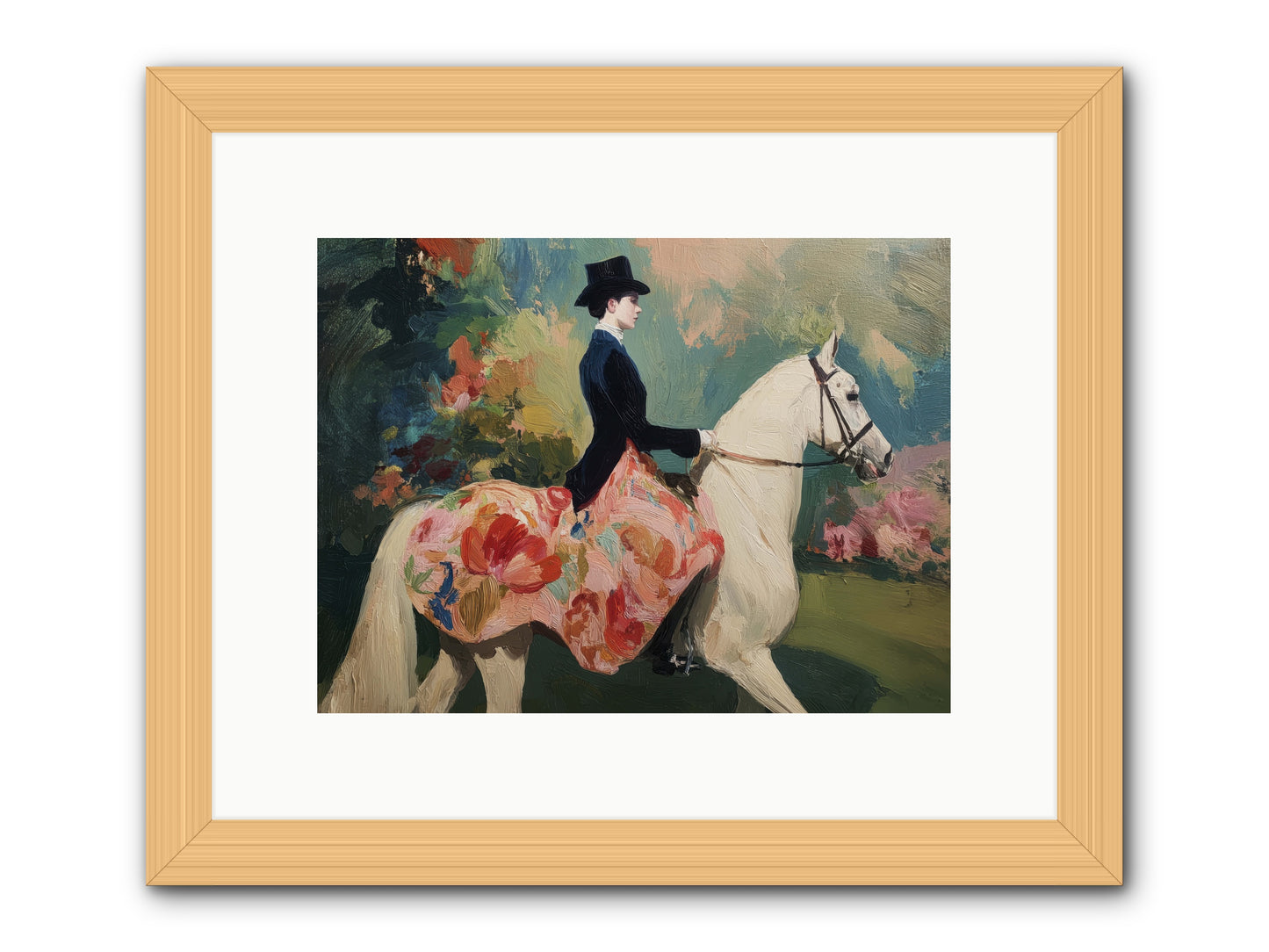 Riding Into the Weekend -- Framed Print - Natural 12x9