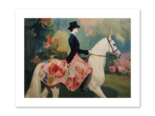 Riding Into the Weekend -- Paper Print 12x9