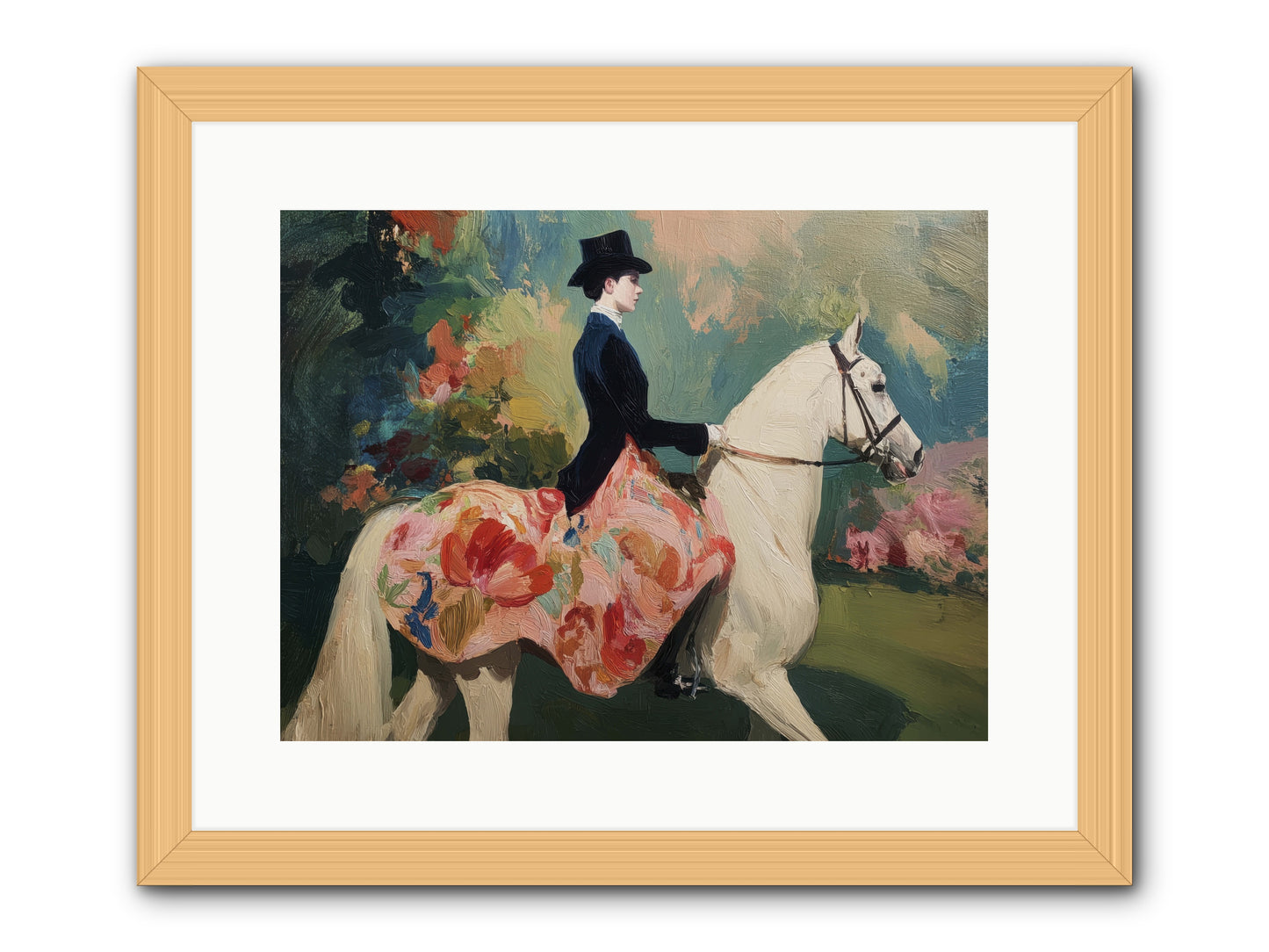 Riding Into the Weekend -- Framed Print - Natural 16x12