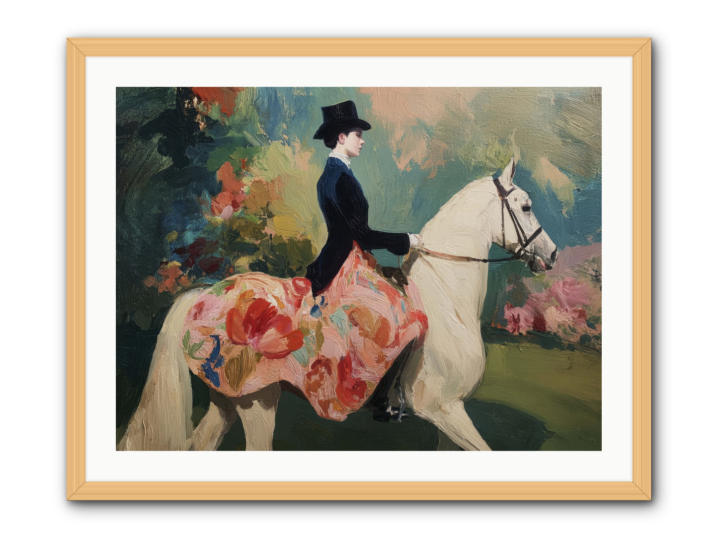 Riding Into the Weekend -- Framed Print - Natural 32x24