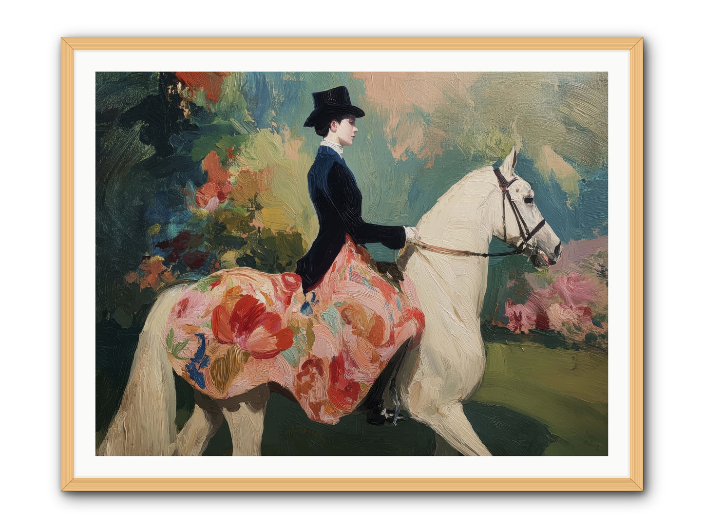 Riding Into the Weekend -- Framed Print - Natural 48x36
