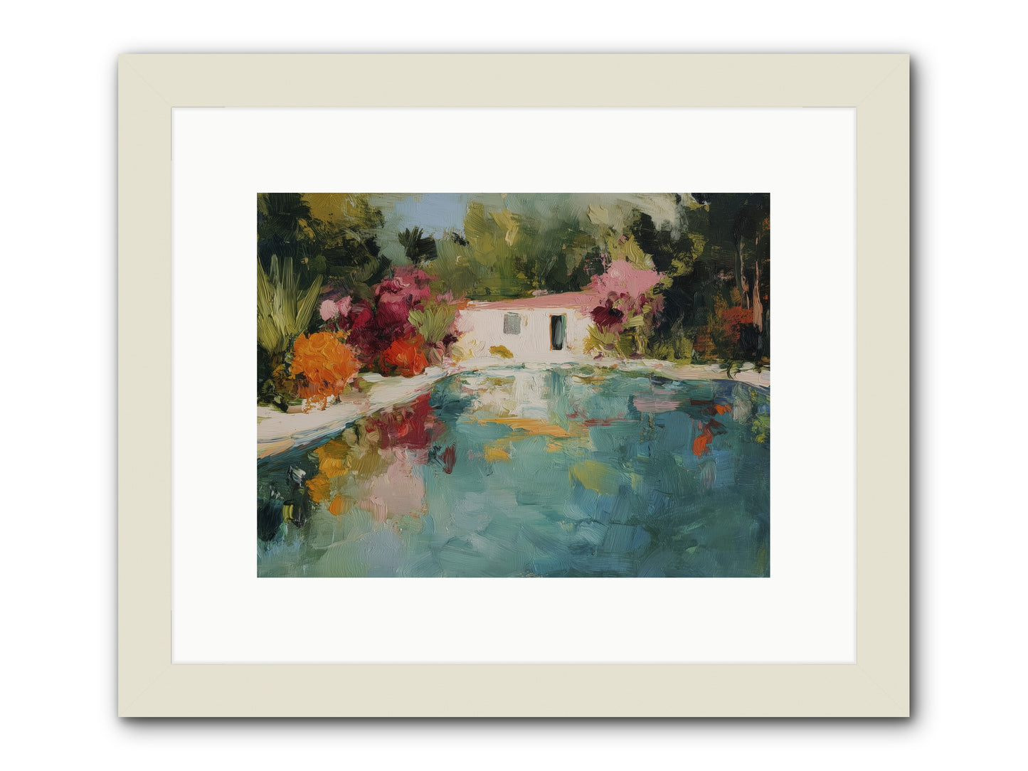 Riviera Relaxation -- Framed Print - White 12x9