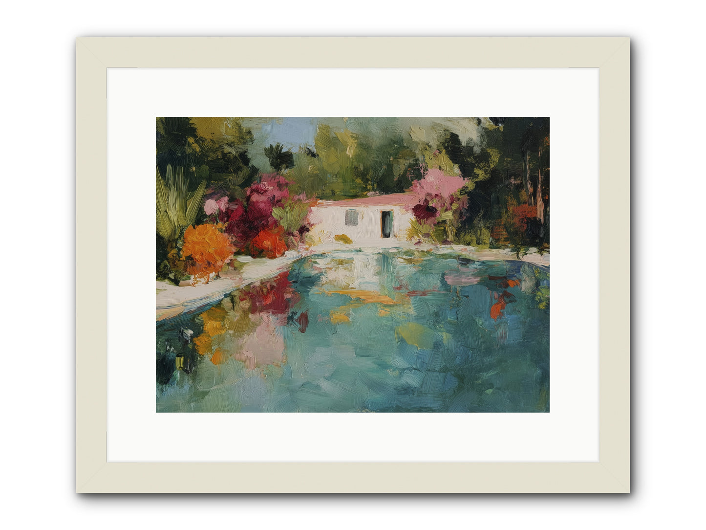 Riviera Relaxation -- Framed Print - White 16x12