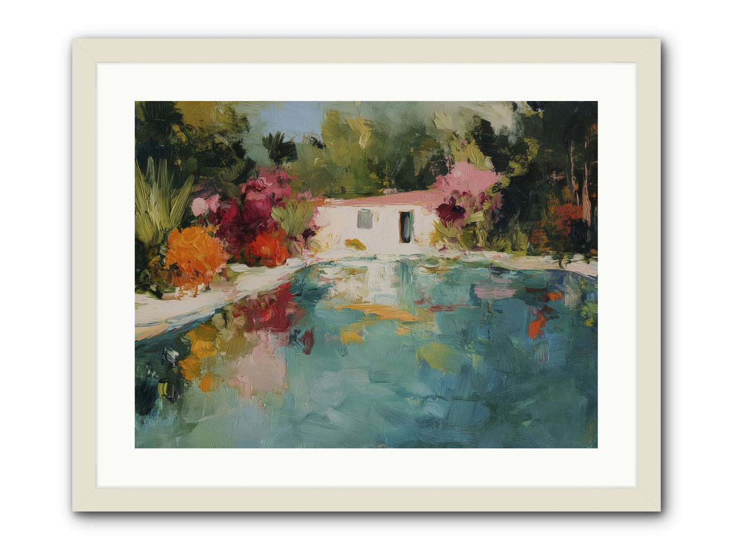 Riviera Relaxation -- Framed Print - White 24x18