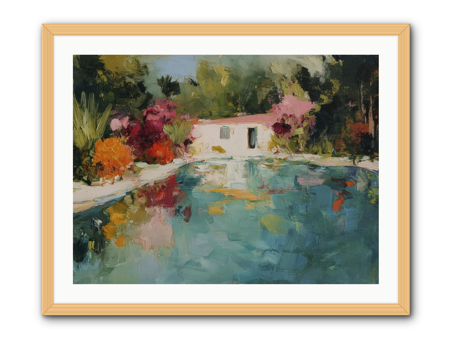 Riviera Relaxation -- Framed Print - Natural 32x24