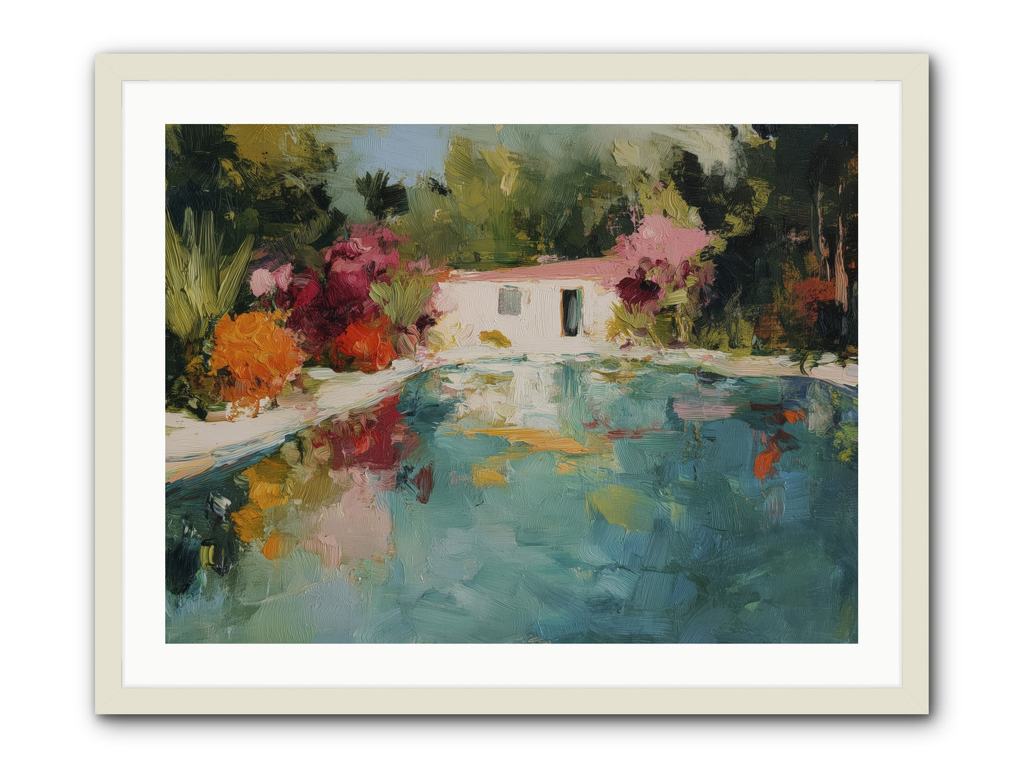 Riviera Relaxation -- Framed Print - White 32x24