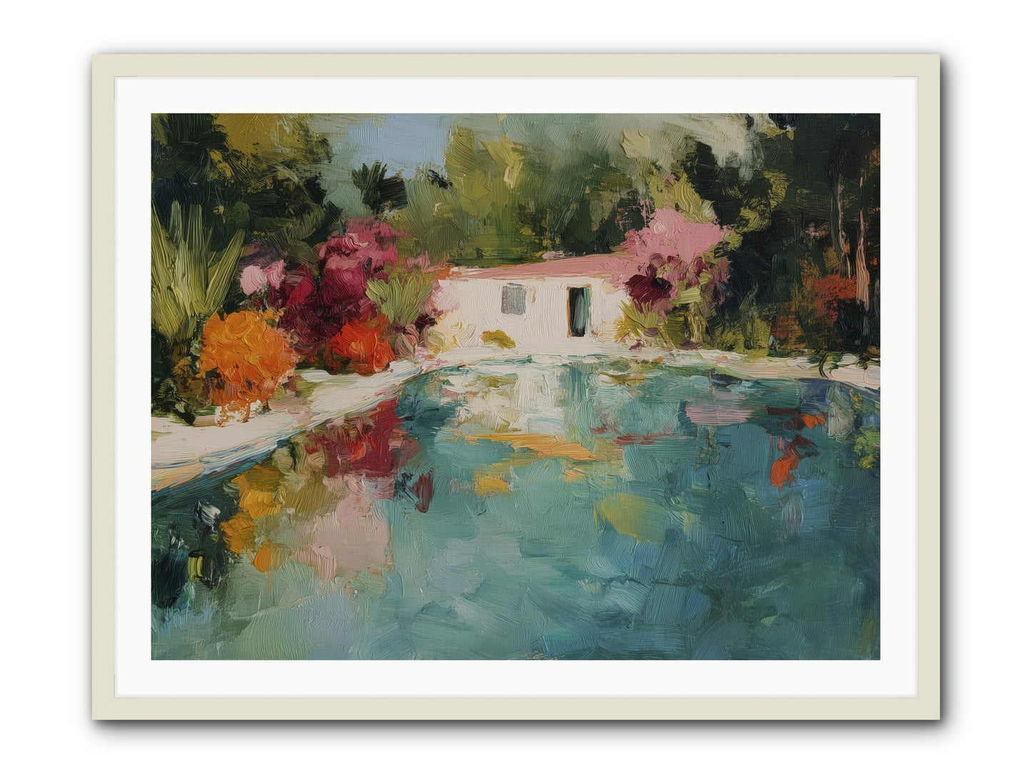Riviera Relaxation -- Framed Print - White 40x30