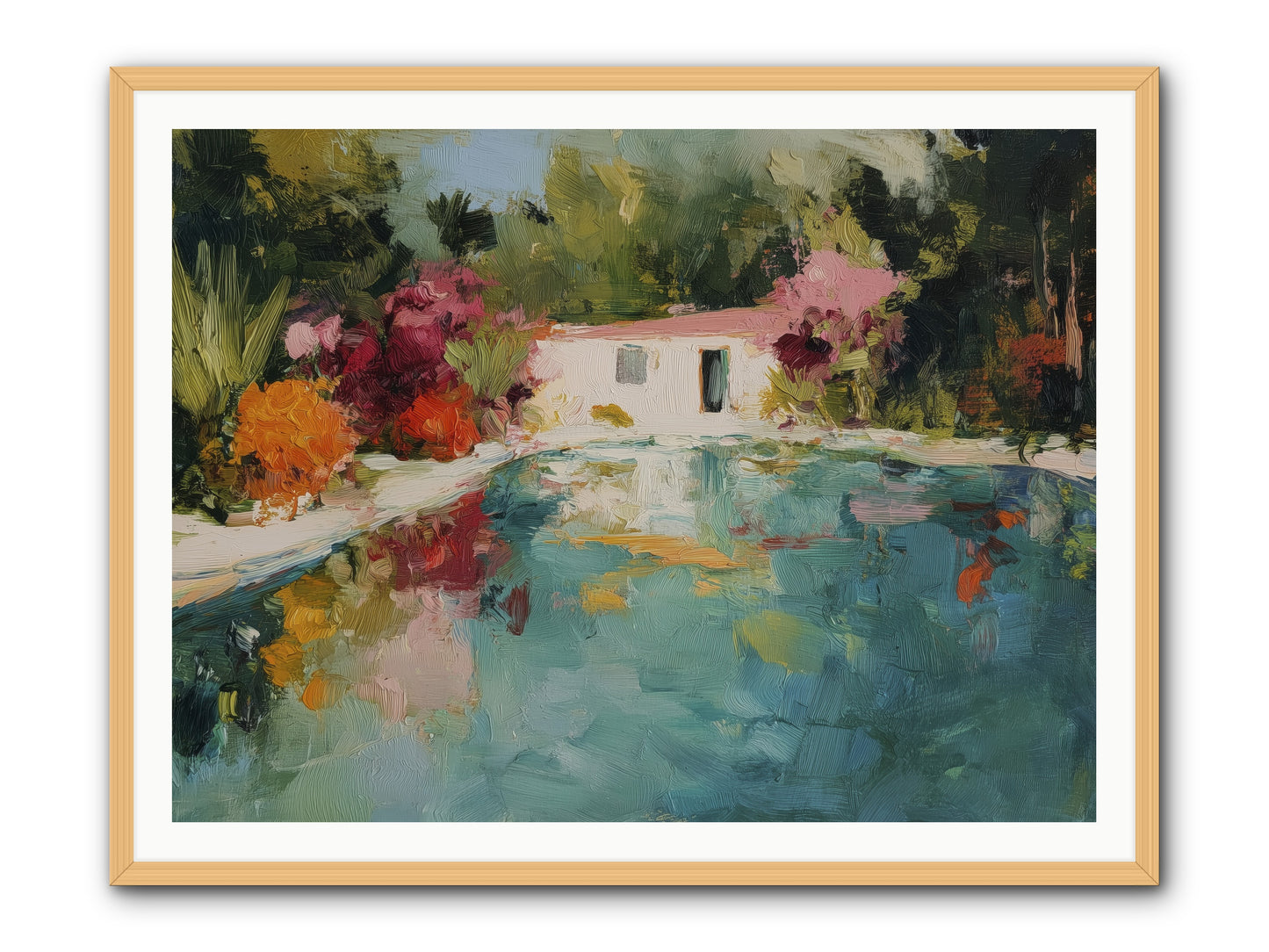 Riviera Relaxation -- Framed Print - Natural 48x36