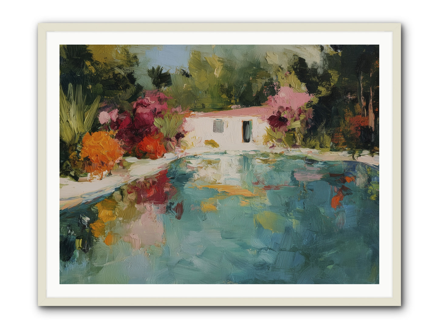 Riviera Relaxation -- Framed Print - White 48x36