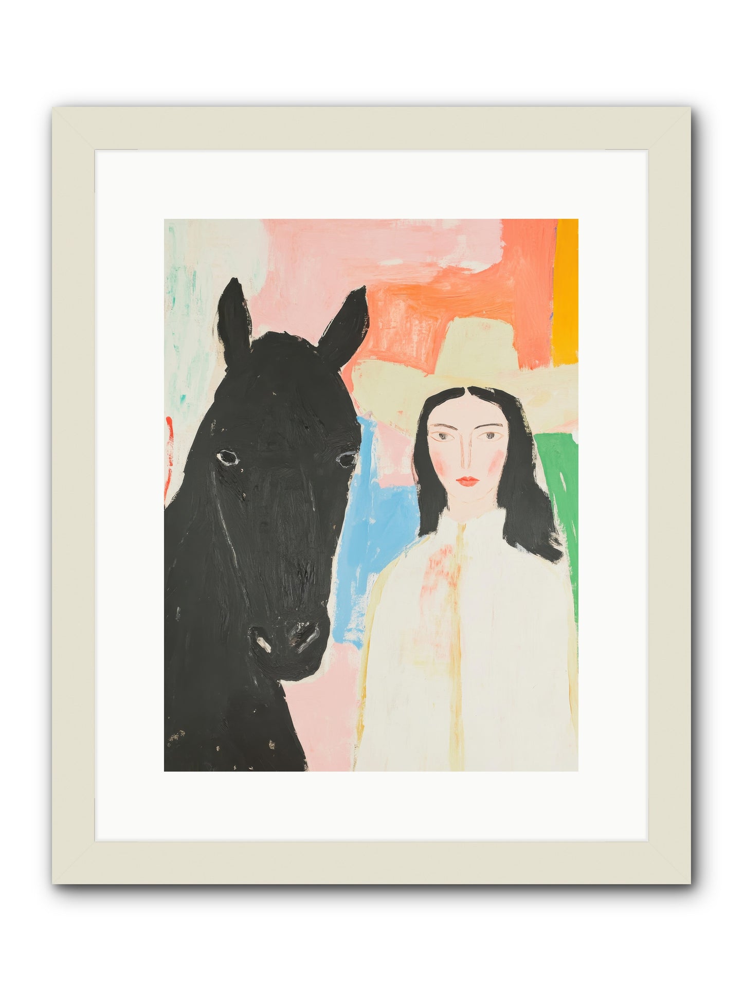 Rodeo Heart -- Framed Print - White 12x16