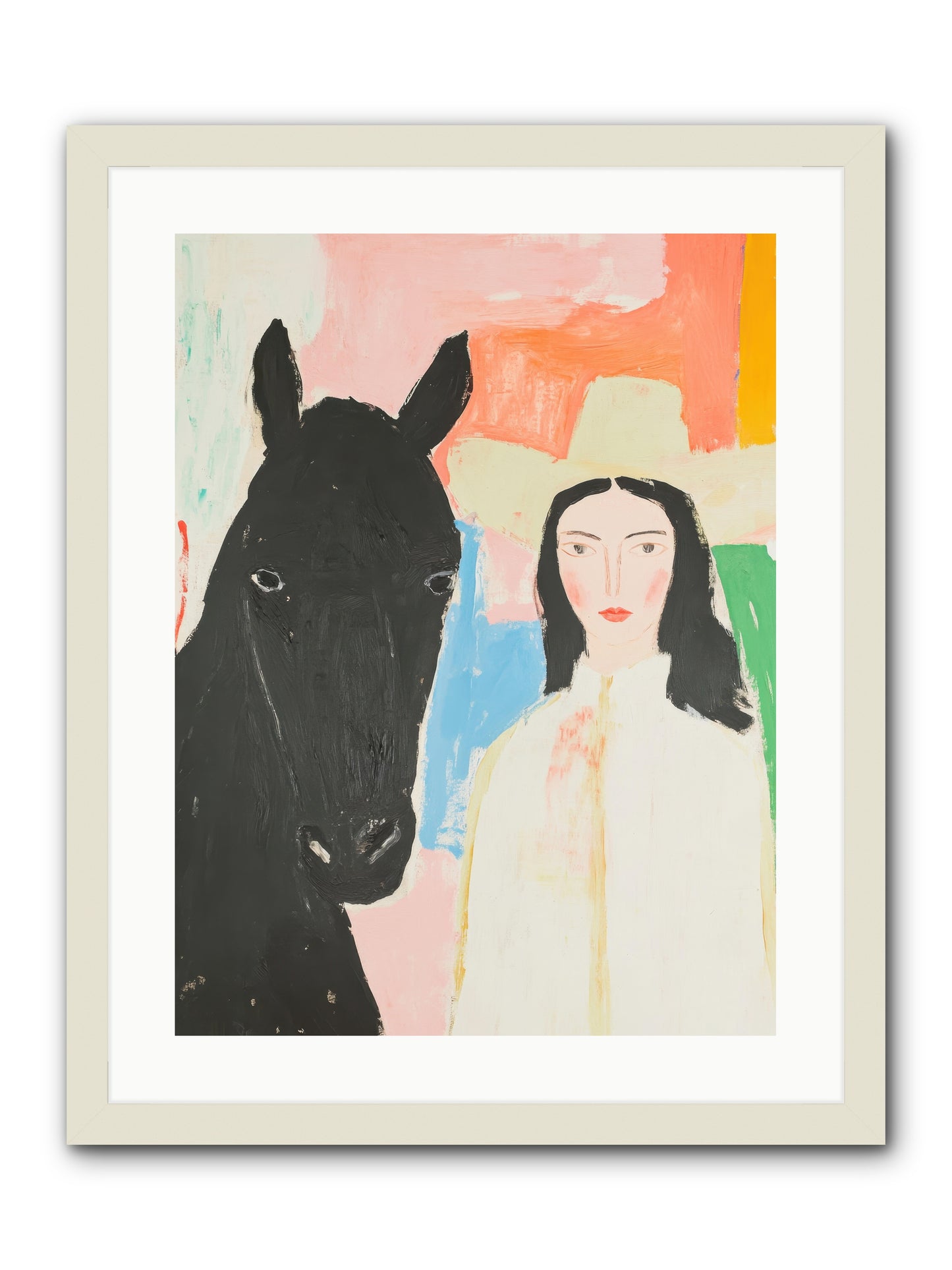 Rodeo Heart -- Framed Print - White 18x24