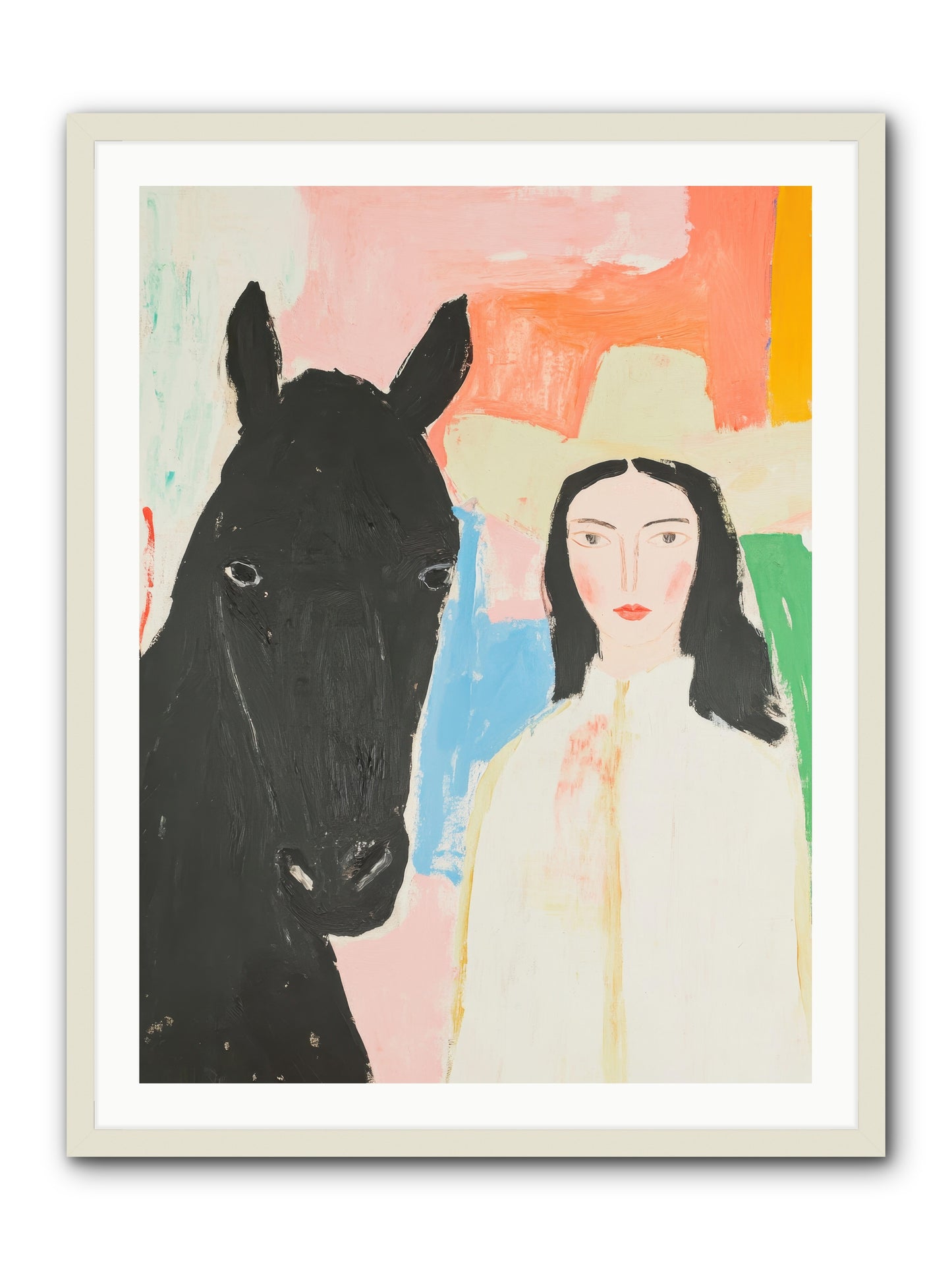 Rodeo Heart -- Framed Print - White 30x40