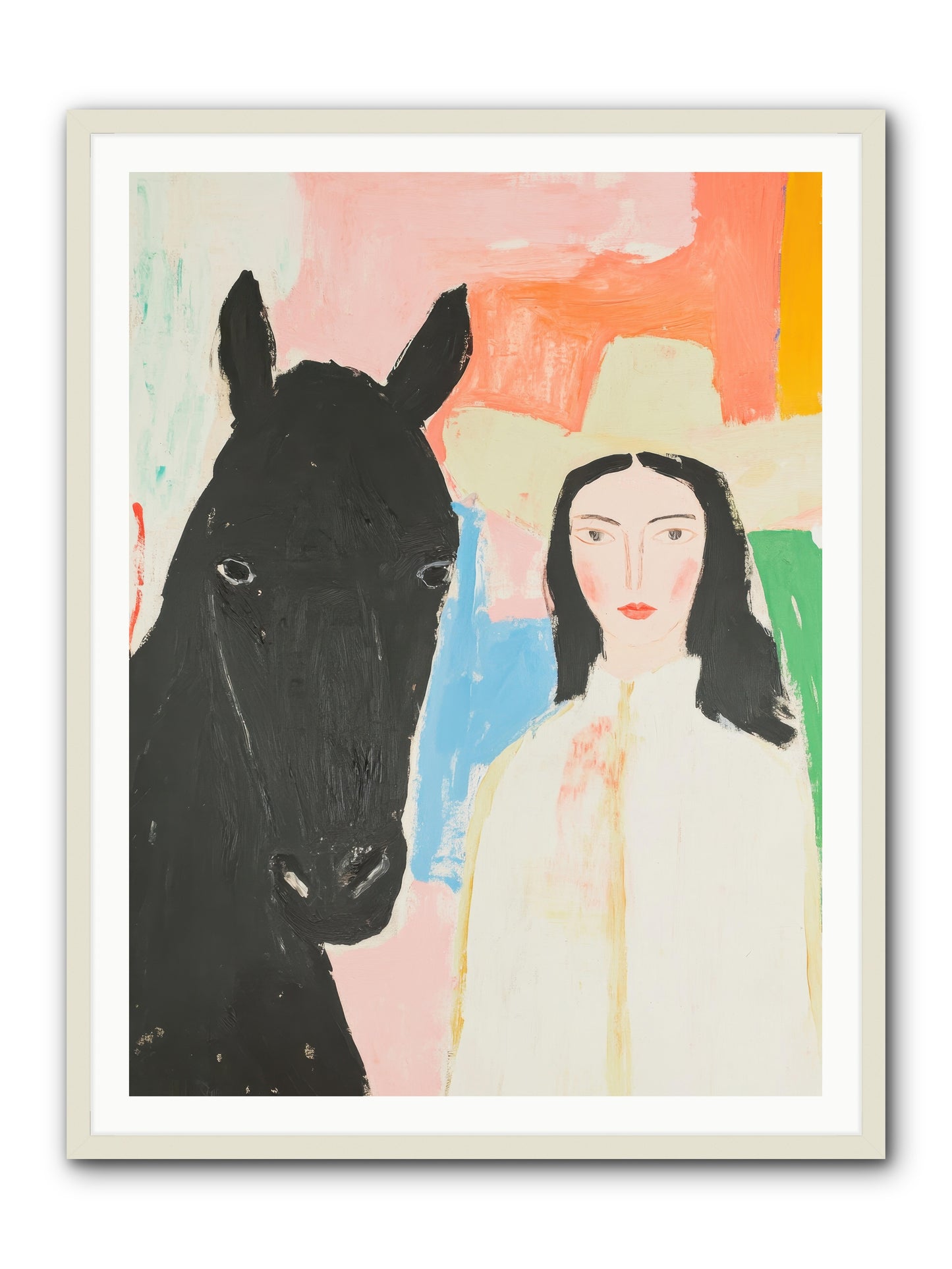 Rodeo Heart -- Framed Print - White 36x48