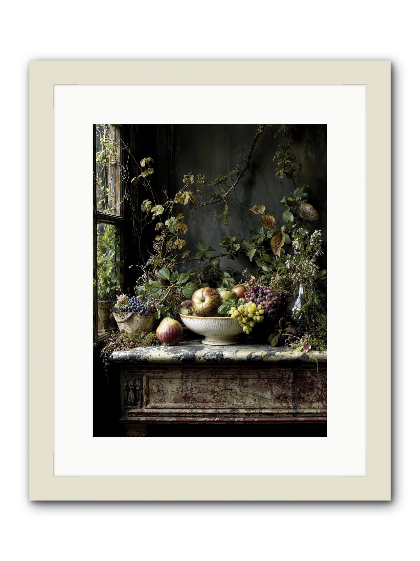 Romance finds its season -- Framed Print - White 12x16