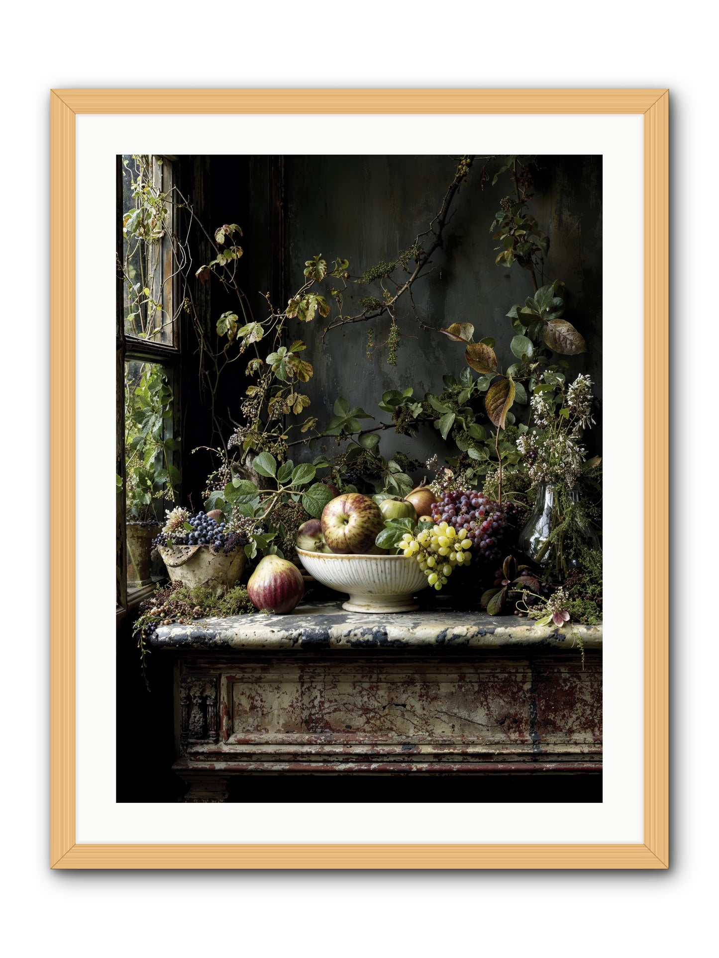 Romance finds its season -- Framed Print - Natural 24x32