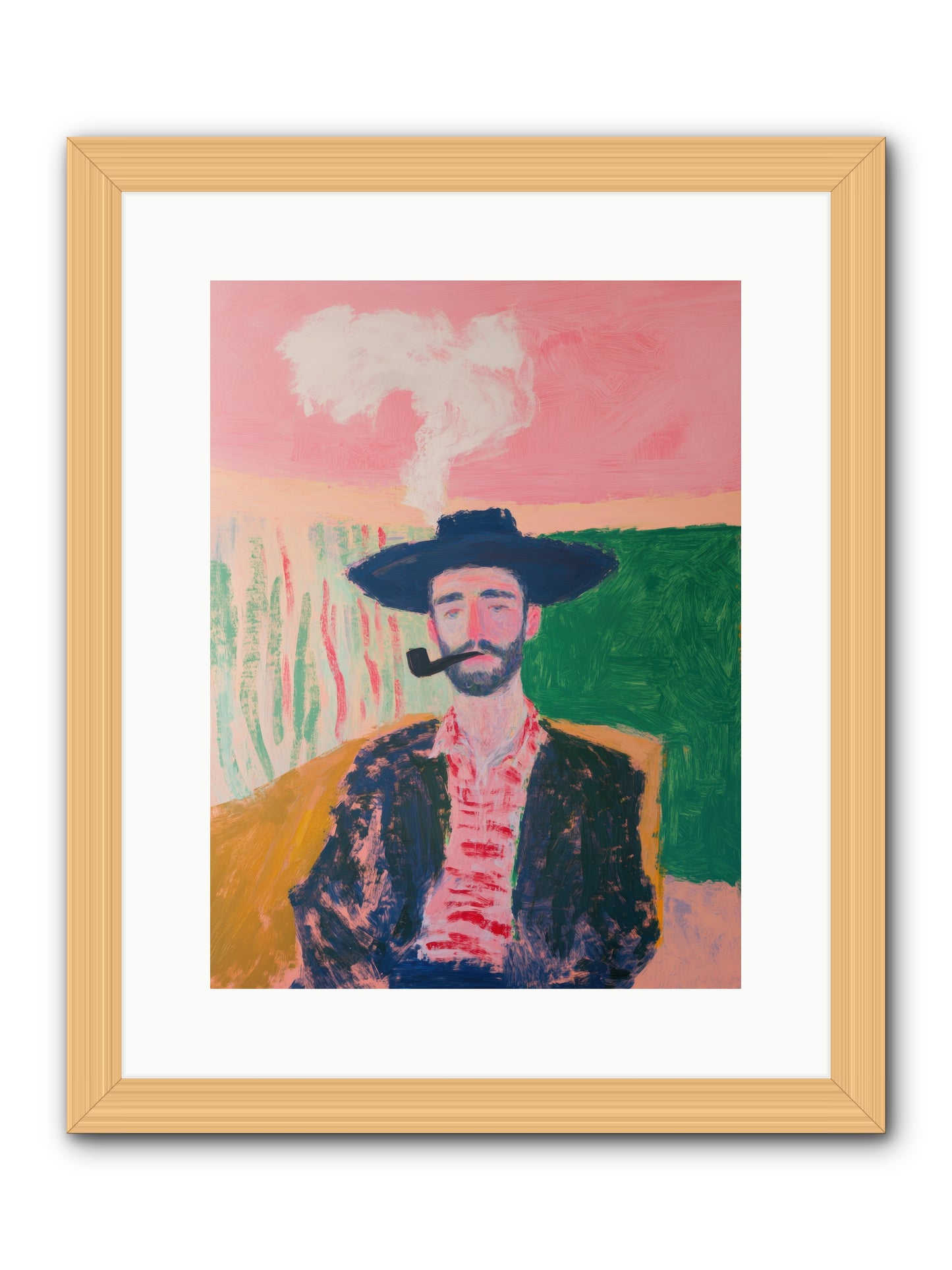 Roping Rebel -- Framed Print - Natural 12x16