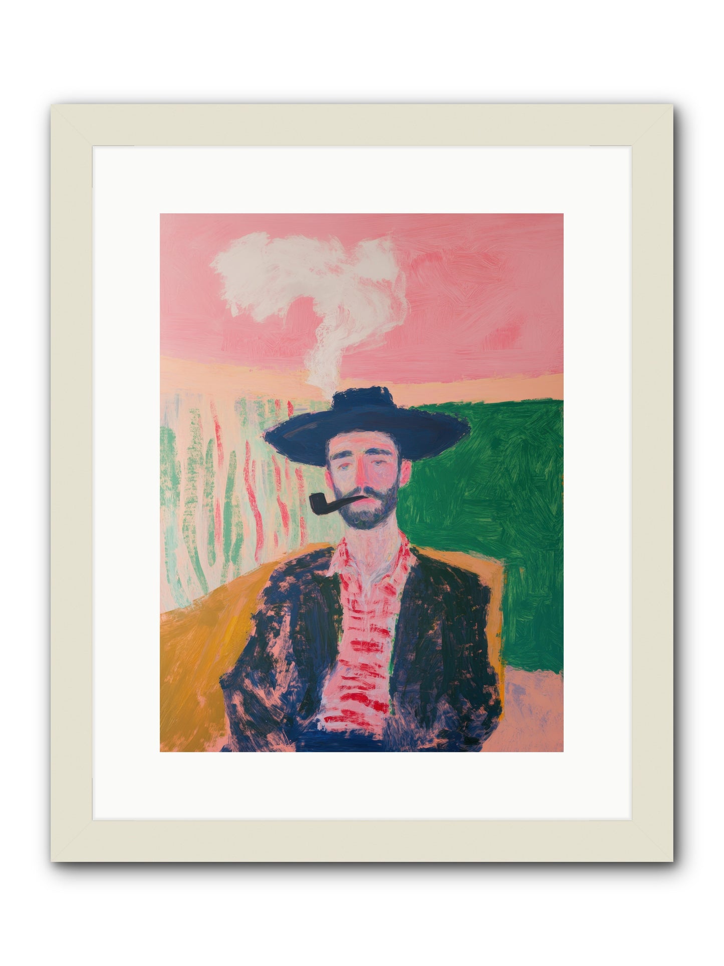 Roping Rebel -- Framed Print - White 12x16
