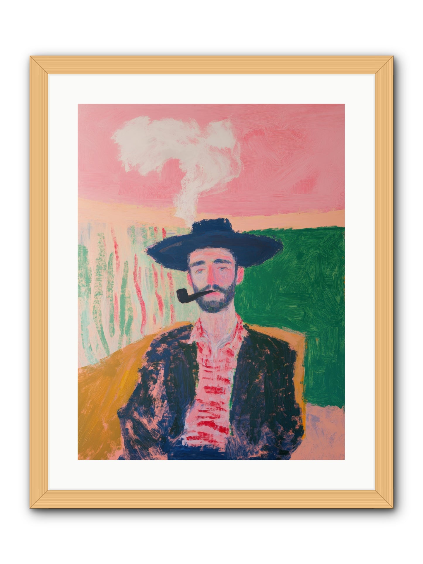 Roping Rebel -- Framed Print - Natural 18x24