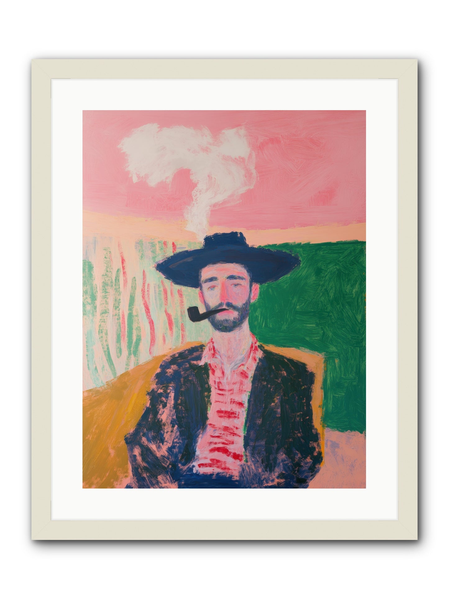Roping Rebel -- Framed Print - White 18x24