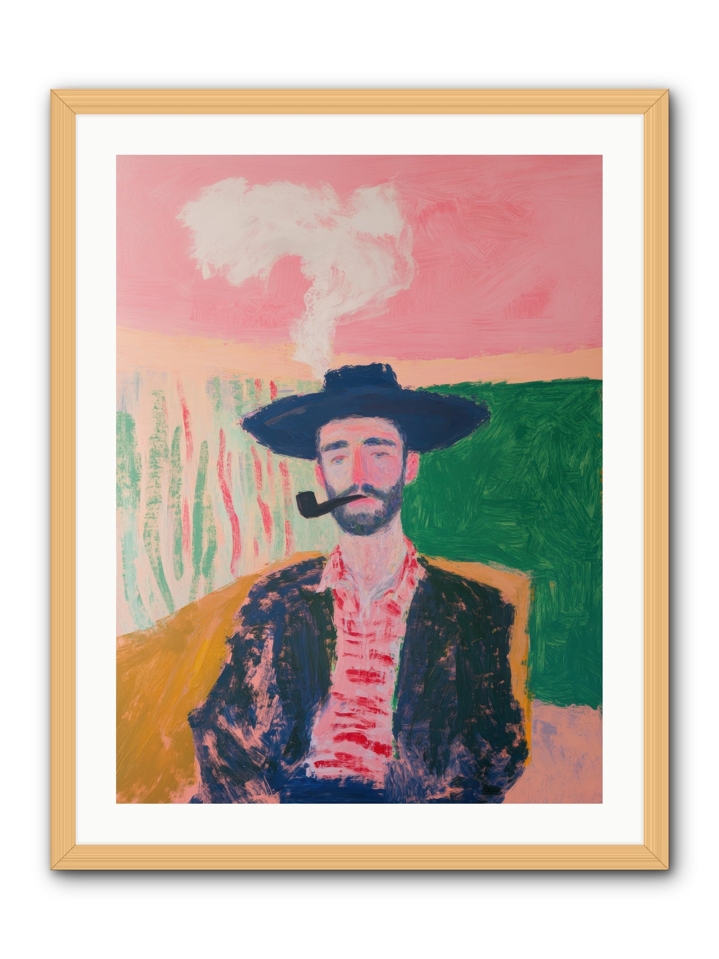 Roping Rebel -- Framed Print - Natural 24x32