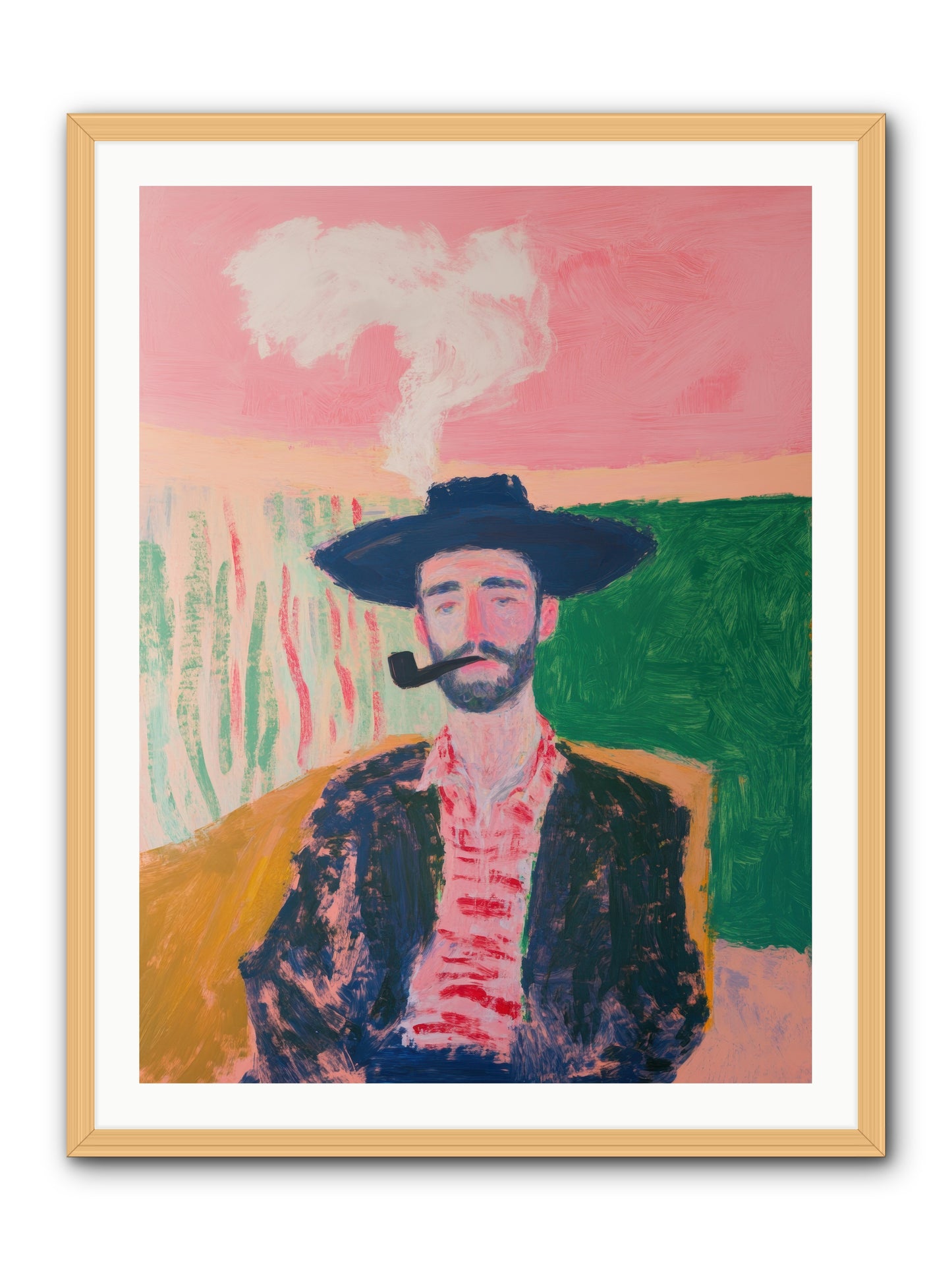 Roping Rebel -- Framed Print - Natural 30x40