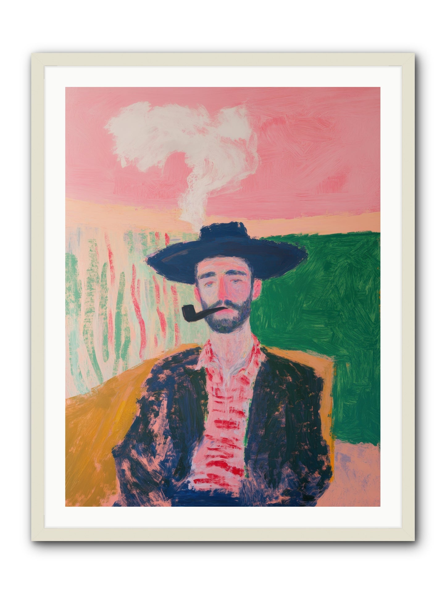 Roping Rebel -- Framed Print - White 30x40