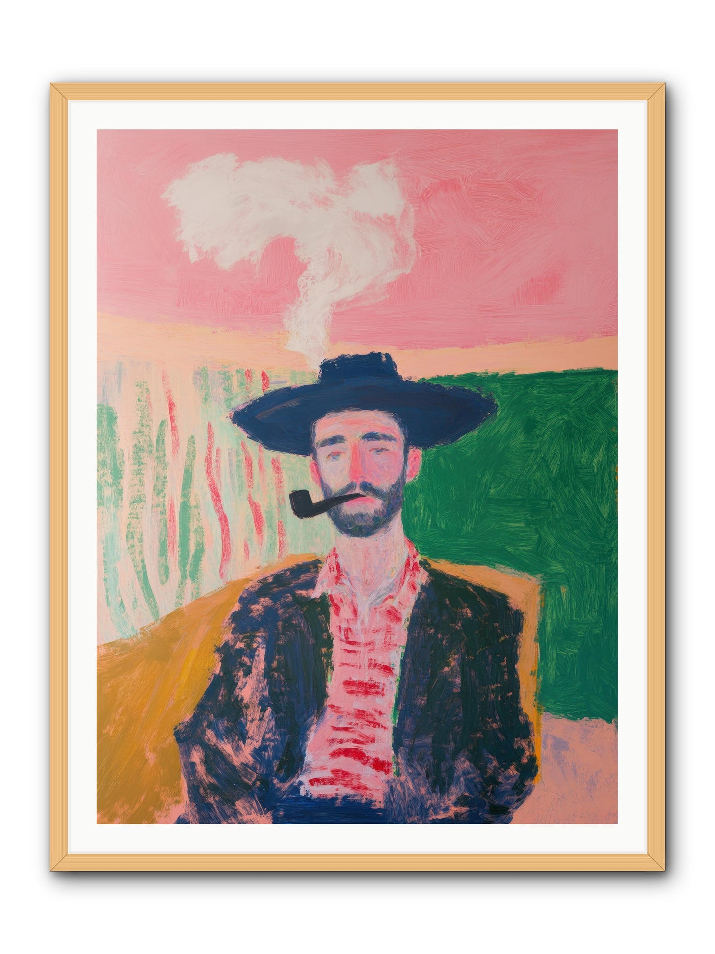 Roping Rebel -- Framed Print - Natural 36x48