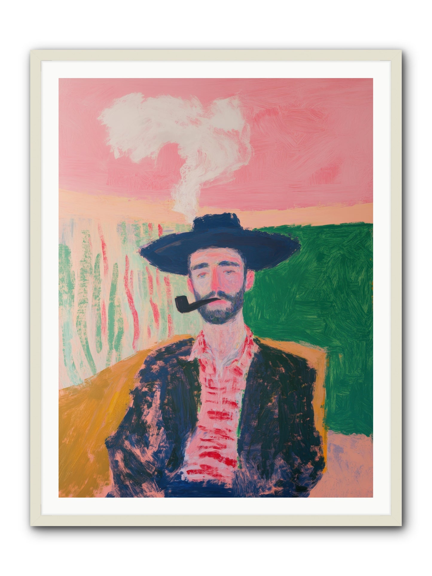 Roping Rebel -- Framed Print - White 36x48