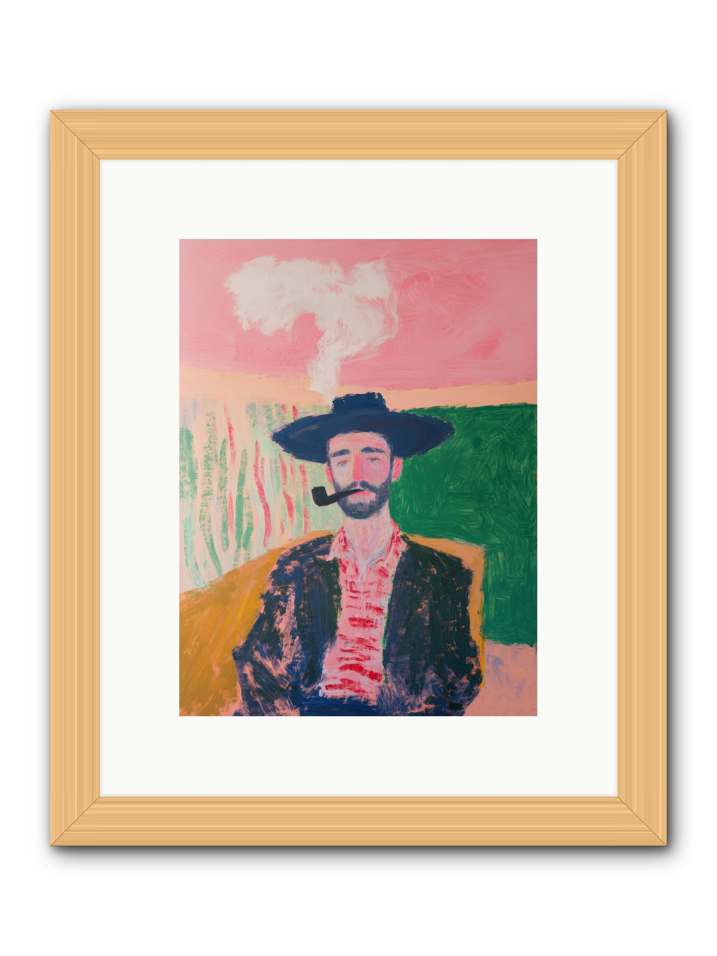Roping Rebel -- Framed Print - Natural 9x12