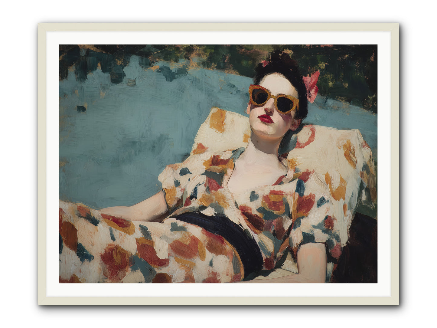 Rose-Colored Life -- Framed Print - White 48x36