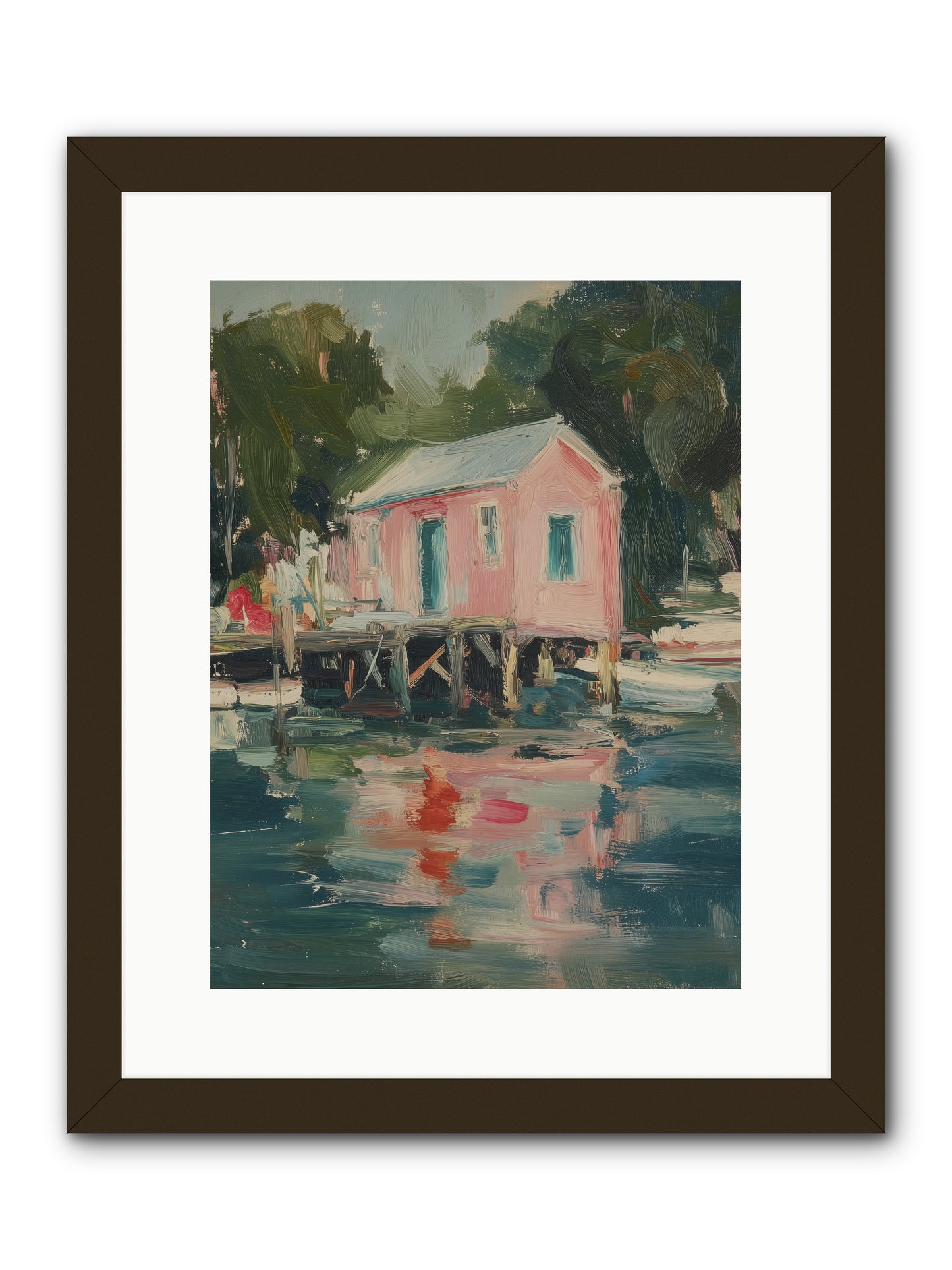 Rose Cottage -- Framed Print - Black 12x16
