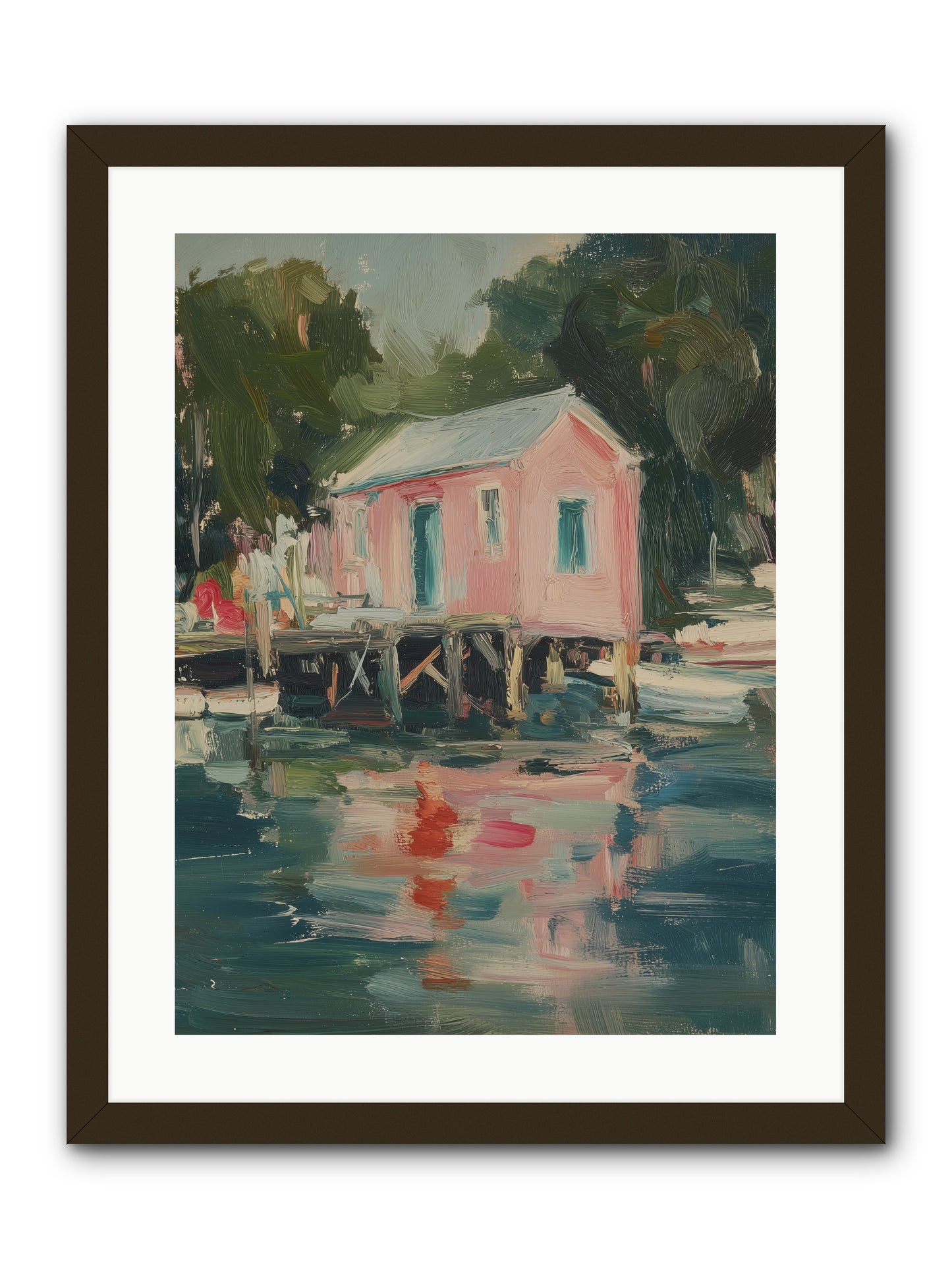 Rose Cottage -- Framed Print - Black 18x24
