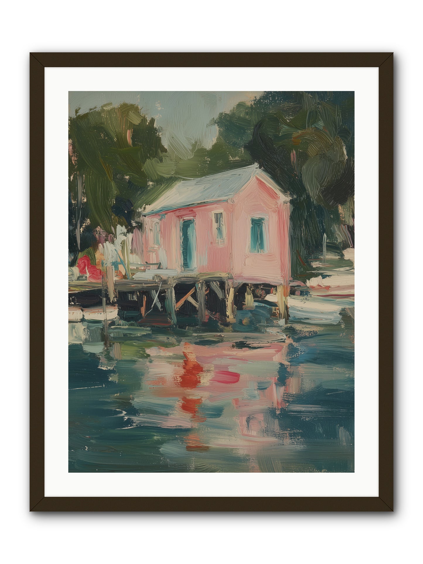 Rose Cottage -- Framed Print - Black 24x32