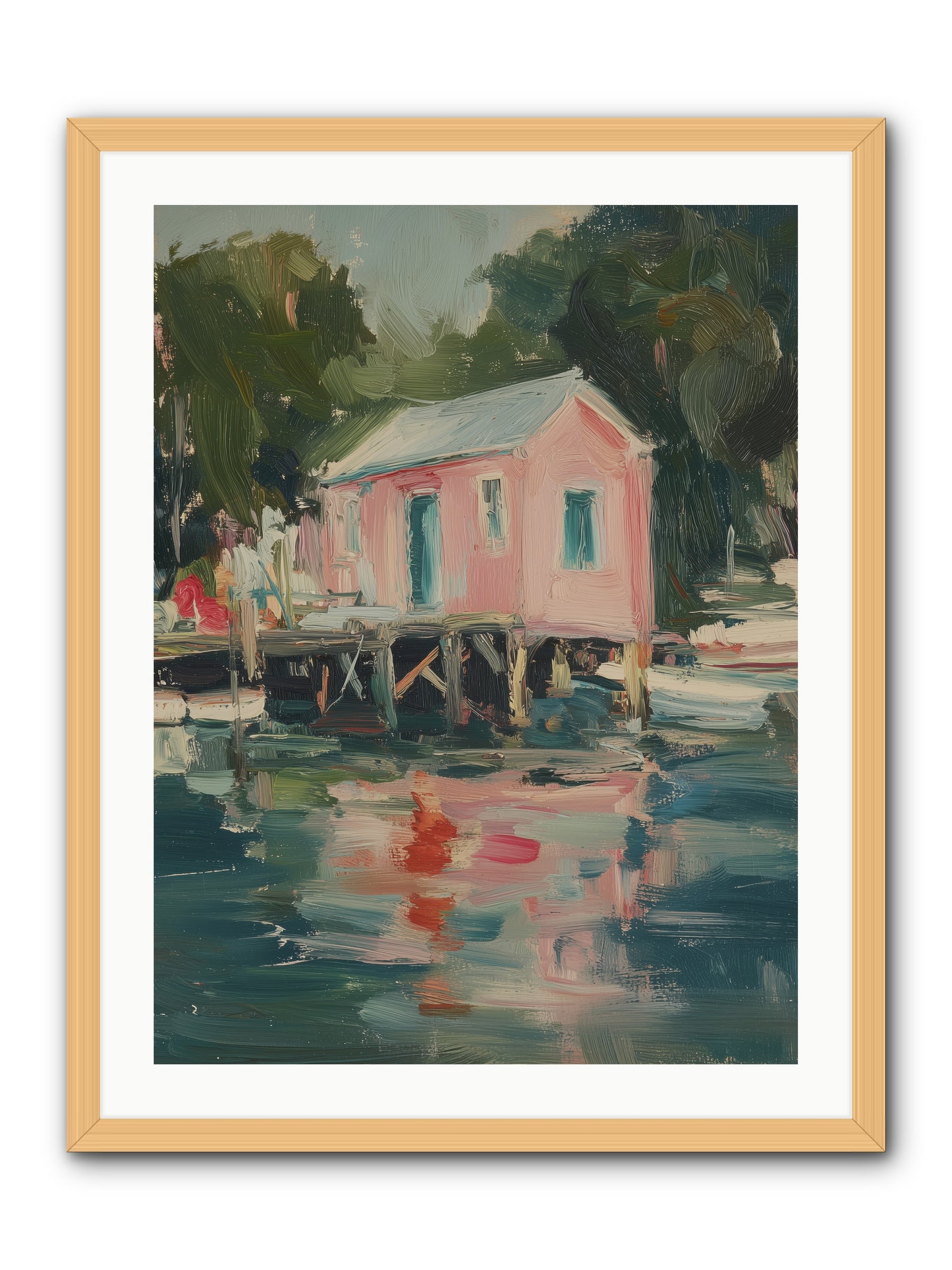 Rose Cottage -- Framed Print - Natural 24x32