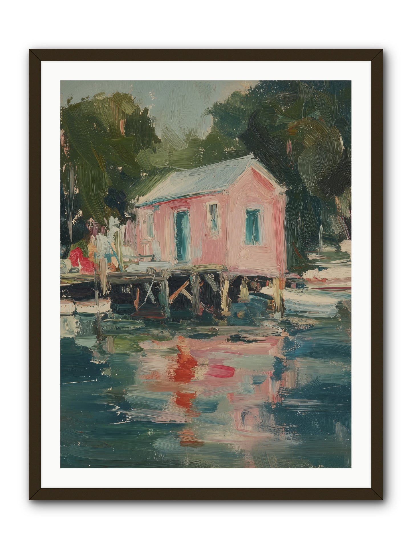 Rose Cottage -- Framed Print - Black 30x40
