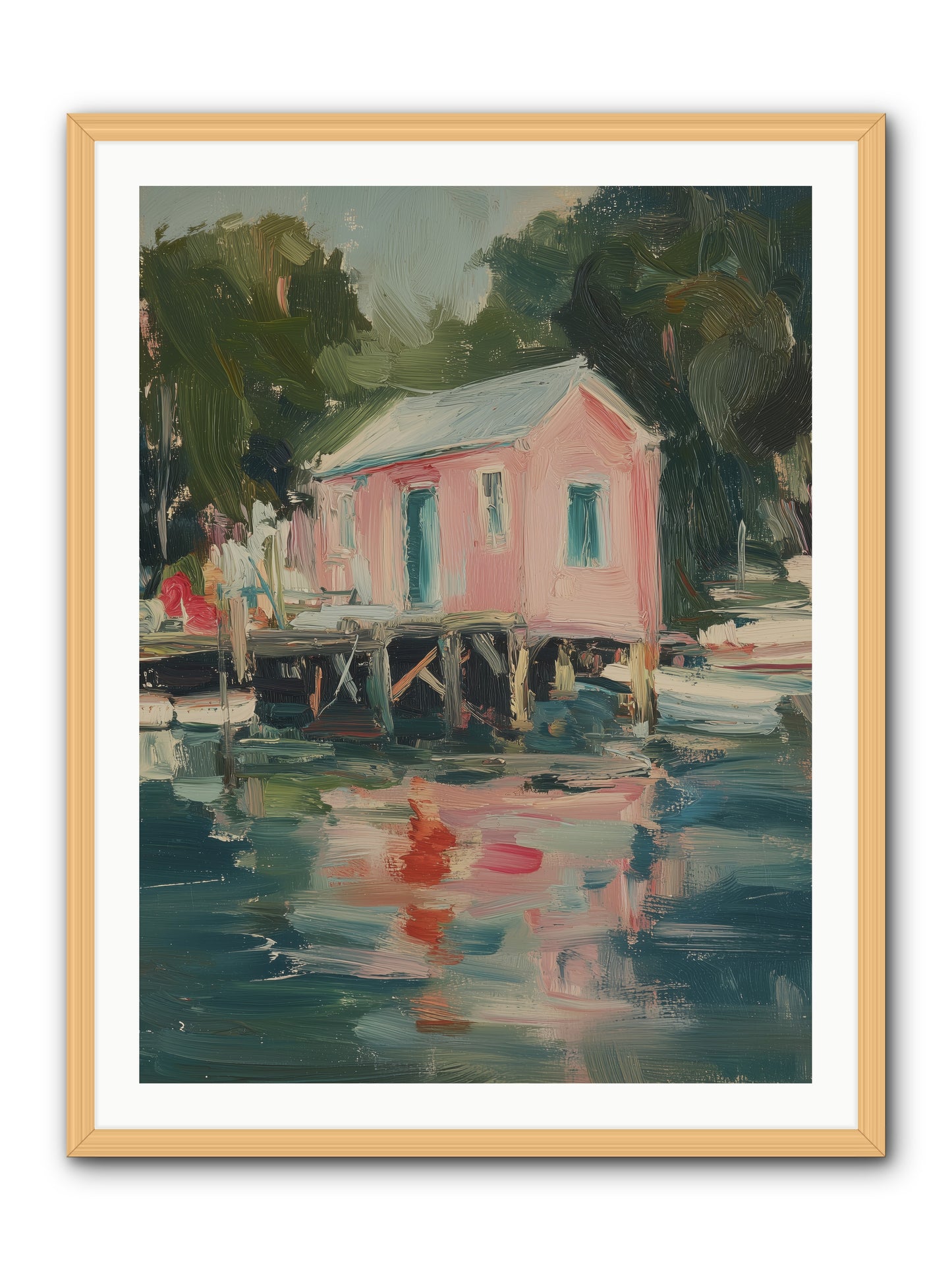 Rose Cottage -- Framed Print - Natural 30x40