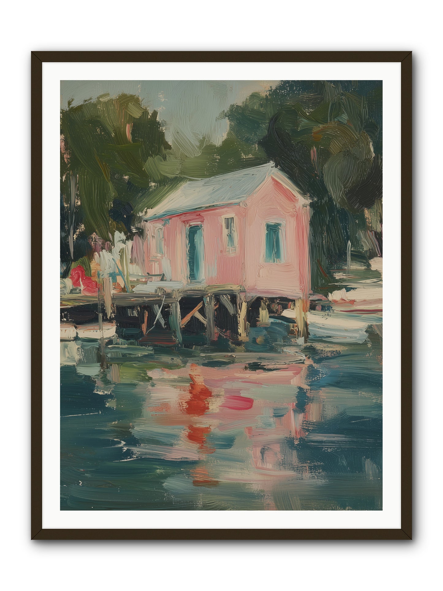 Rose Cottage -- Framed Print - Black 36x48
