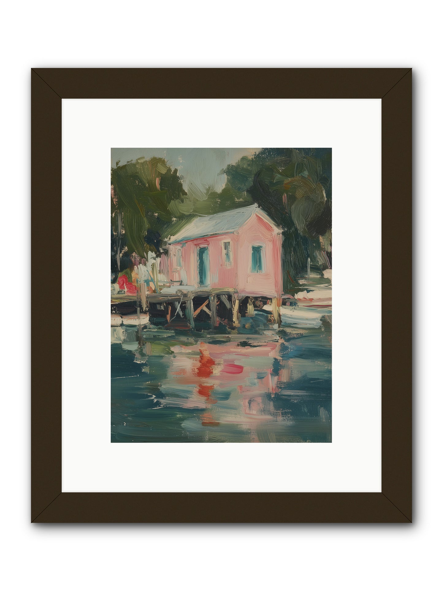 Rose Cottage -- Framed Print - Black 9x12