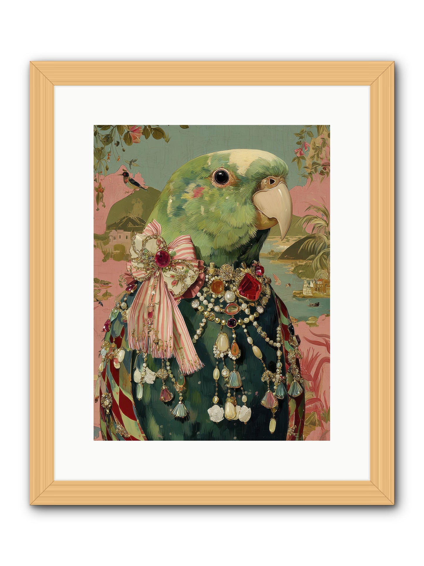 Rose Petals Before the Curtain -- Framed Print - Natural 12x16