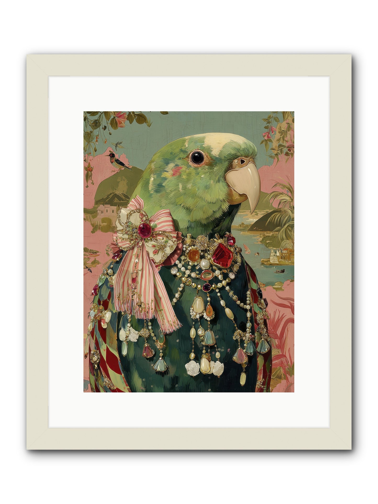 Rose Petals Before the Curtain -- Framed Print - White 12x16