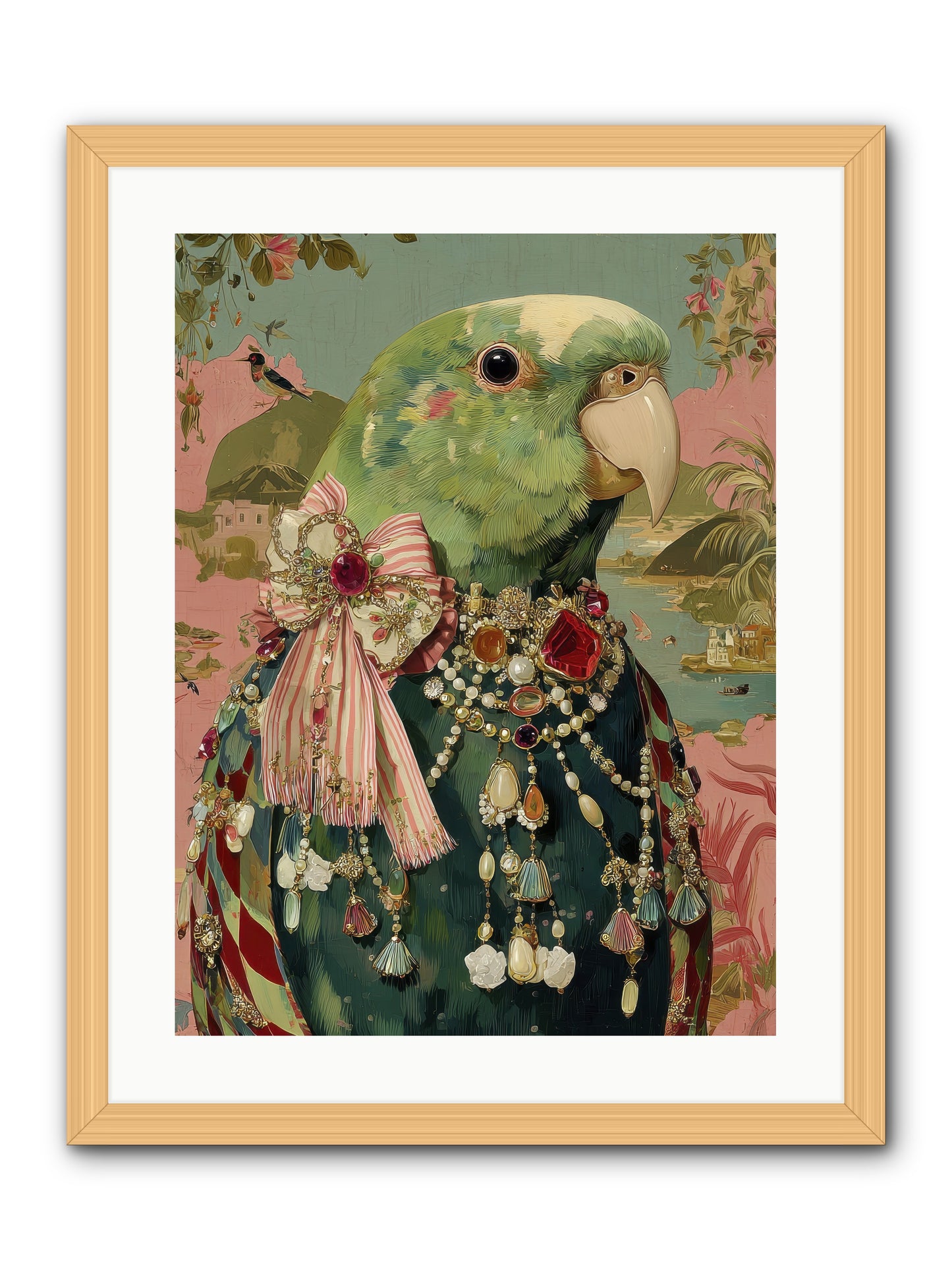 Rose Petals Before the Curtain -- Framed Print - Natural 18x24