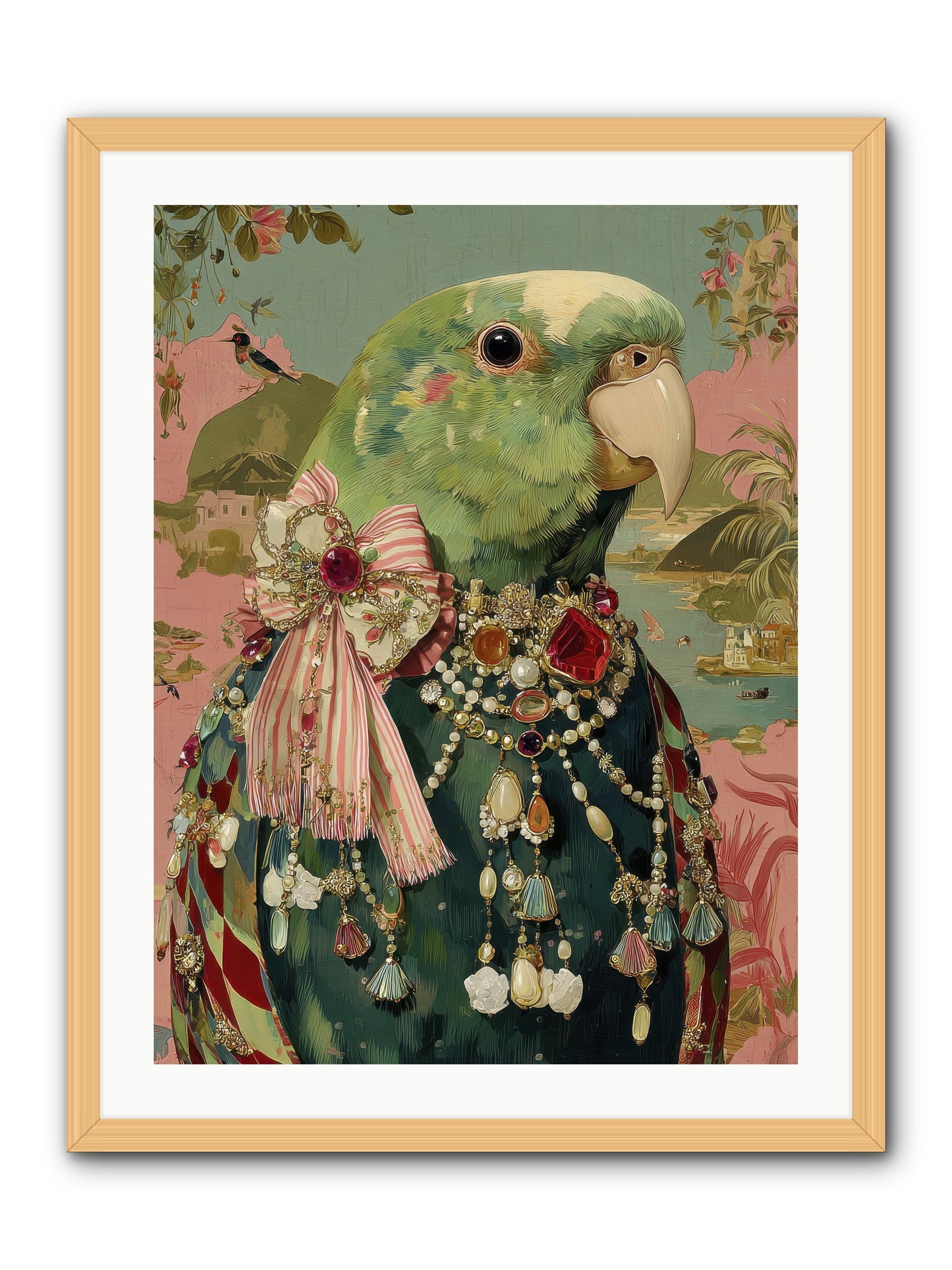 Rose Petals Before the Curtain -- Framed Print - Natural 24x32