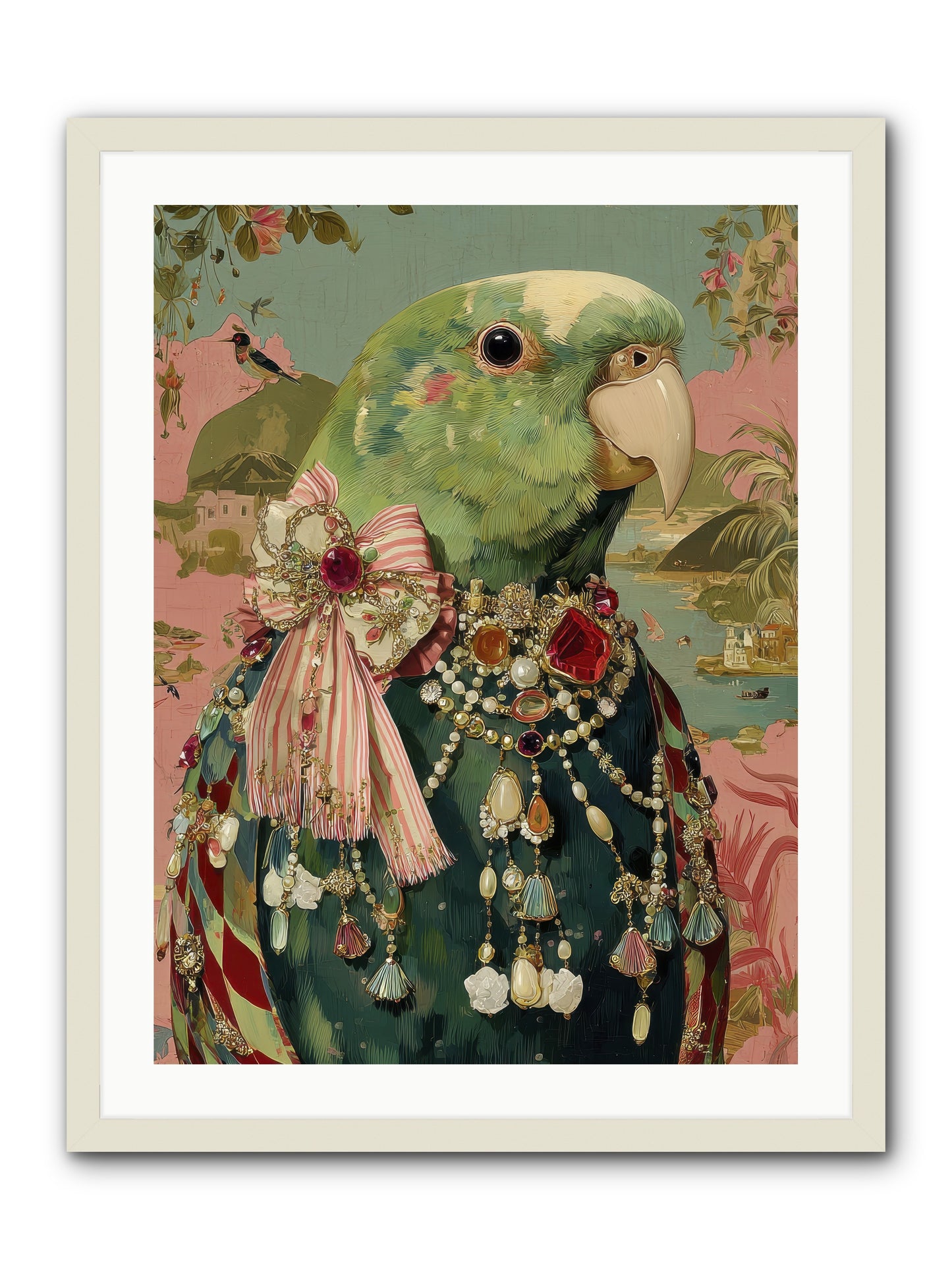Rose Petals Before the Curtain -- Framed Print - White 24x32