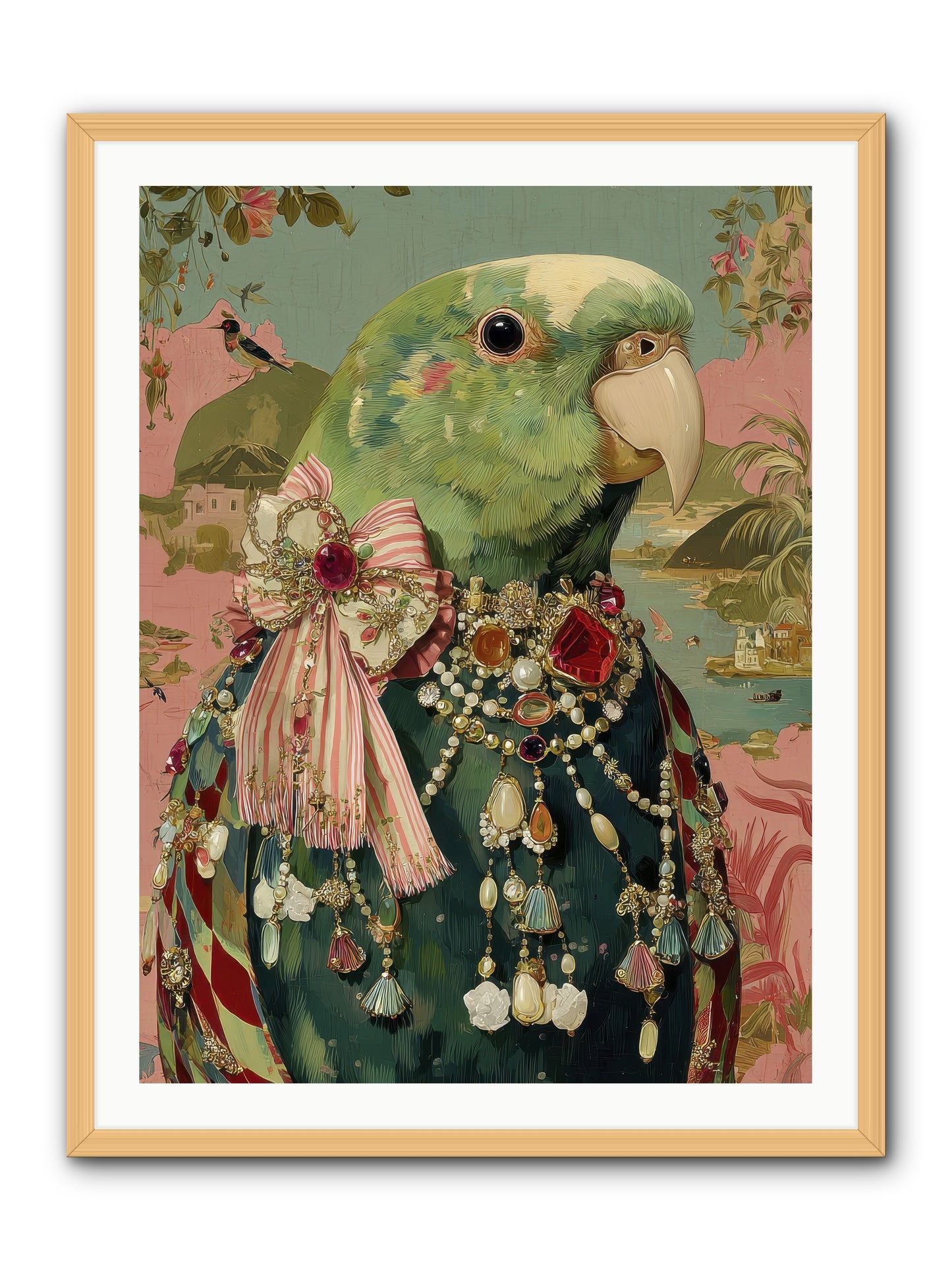 Rose Petals Before the Curtain -- Framed Print - Natural 30x40