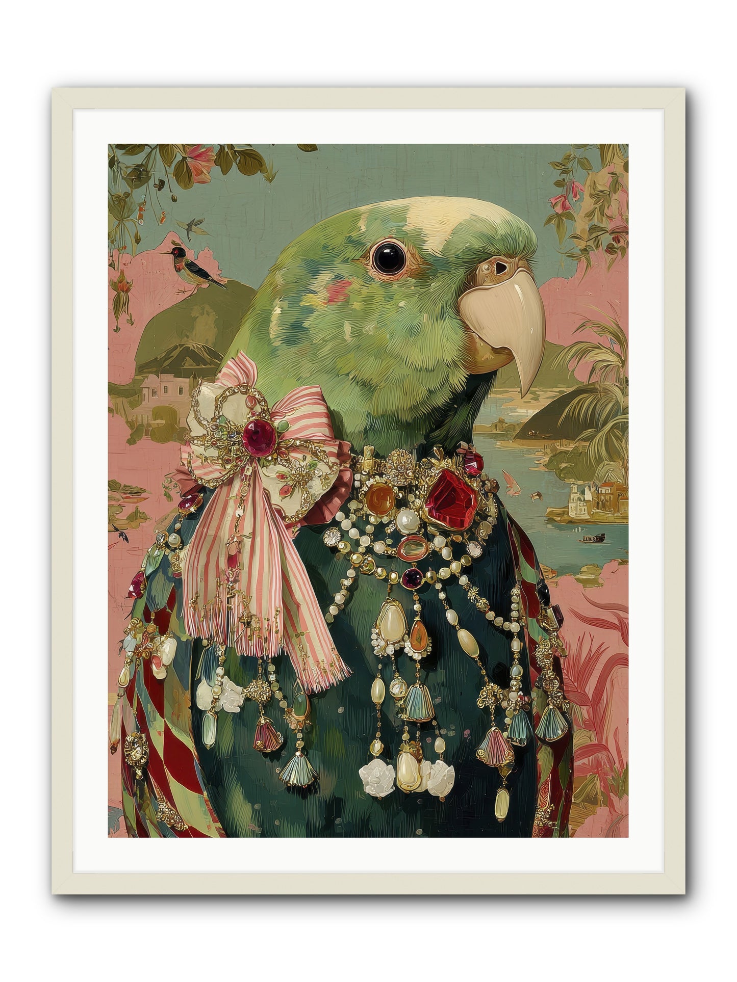 Rose Petals Before the Curtain -- Framed Print - White 30x40