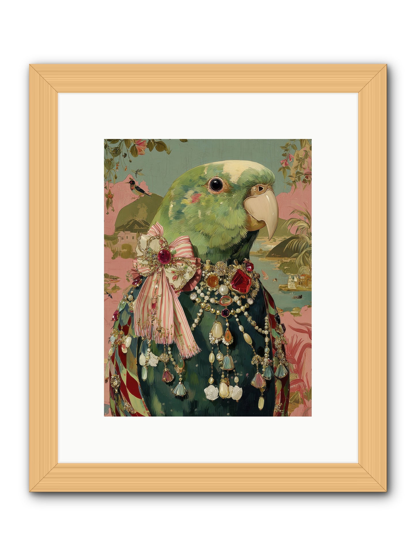 Rose Petals Before the Curtain -- Framed Print - Natural 9x12