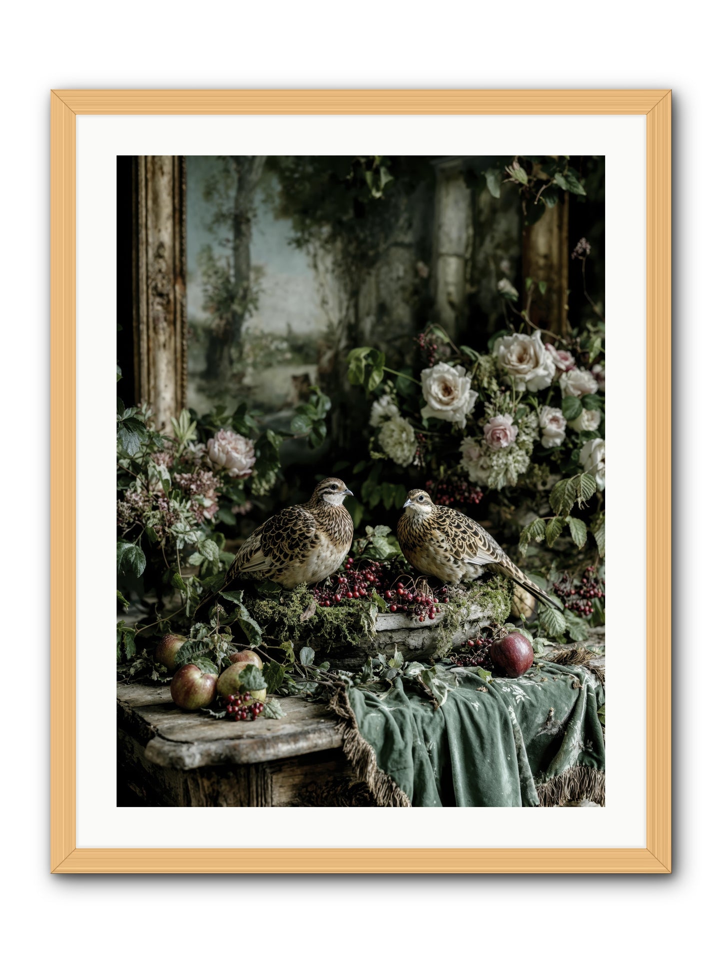 Rose muses -- Framed Print - Natural 24x32
