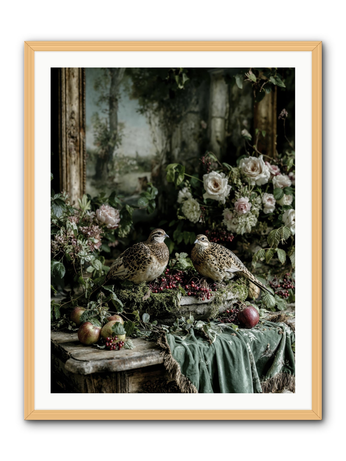 Rose muses -- Framed Print - Natural 30x40