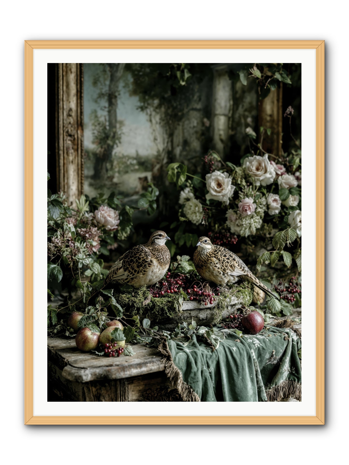 Rose muses -- Framed Print - Natural 36x48