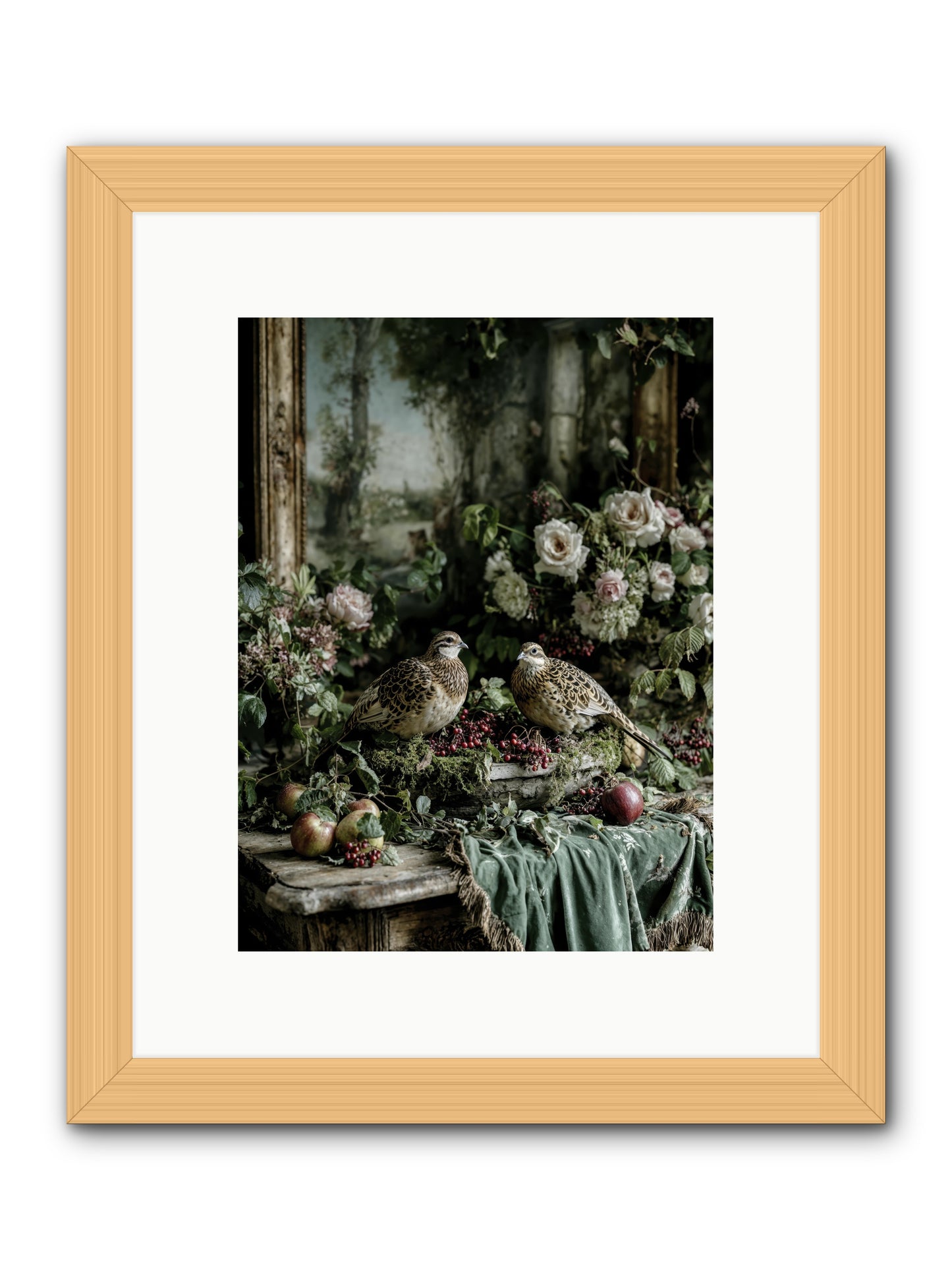 Rose muses -- Framed Print - Natural 9x12